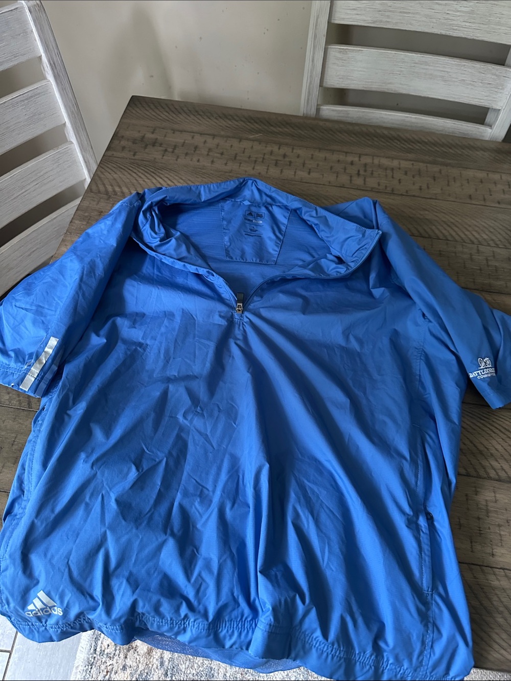 adidas Royal Blue Short-Sleeve Quarter-Zip Pullover